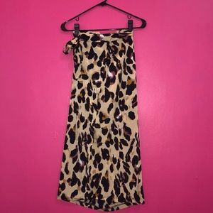 Leopard-print wrap skirt